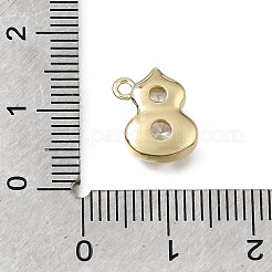 Brass Micro Pave Clear Cubic Zirconia Charms&nbsp;KK-A302-07G