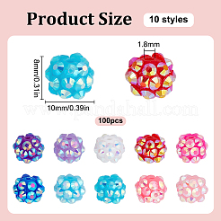 100Pcs 10 Colors Opaque Resin Beads&nbsp;RESI-GO0001-06