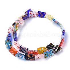 Rectangle Handmade Millefiori Glass Beads&nbsp;LK-R004-56