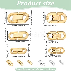 6Pcs 6 Styles 304 Stainless Steel Fold Over Clasps&nbsp;STAS-PH0006-09