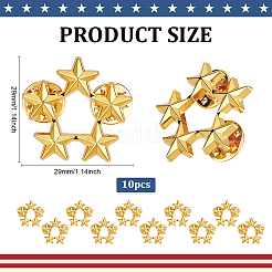 10Pcs Star Alloy Lapel Pin Backs for Backpack Clothes&nbsp;JEWB-PH0001-43G