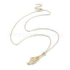 2Pcs 2 Color Brass Bar Link Chains Macrame Pouch Empty Stone Holder for Pendant Necklaces Making&nbsp;NJEW-JN04466-02