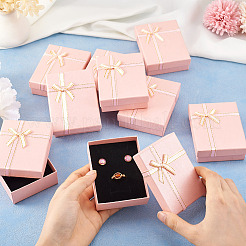 Rectangle Paper Jewelry Set Storage Boxes with Bowknot&nbsp;X1-CON-TAC0014-04C