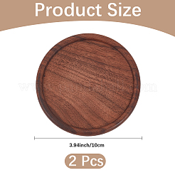 2Pcs Black Walnut Wood Cup Mats&nbsp;AJEW-CL0006-41