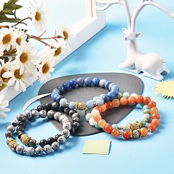 Natural Mixed Stone Stretch Bracelet for Girl Women Gift&nbsp;BJEW-JB06799