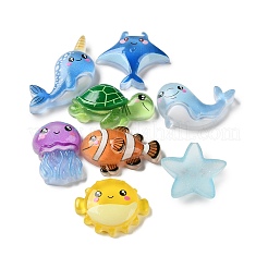 Luminous  Marine Animal Opaque Resin Cabochons&nbsp;RESI-Z052-01