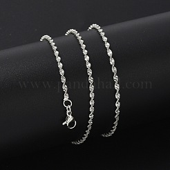 Brass Singapore Chains Necklaces for Women&nbsp;NJEW-D302-36P