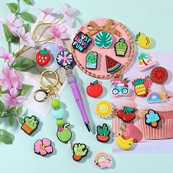 24Pcs 23 Styles Fruits PVC Plastic Beads&nbsp;FIND-SZ0003-67