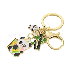 Rack Plating Panda Zinc Alloy Enamel Pendant Keychain&nbsp;KEYC-G064-01C