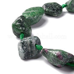 Natural Ruby in Zoisite Beads Strands&nbsp;G-B024-15