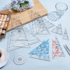 8Pcs Triangle Acrylic Acrylic Multifunction Rulers&nbsp;SENE-WH0007-15