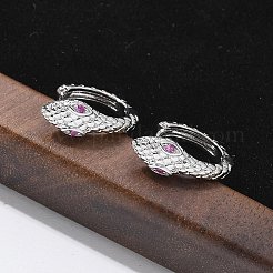 Brass Cubic Zirconia Hoop Earrings&nbsp;EJEW-Q014-09P