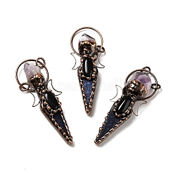 Natural Amethyst Nuggets & Dyed Agate Big Pointed Pendants&nbsp;G-D468-16R