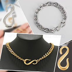 12Pcs 2 Colors 304 Stainless Steel S Hook Clasps&nbsp;STAS-UN0047-17