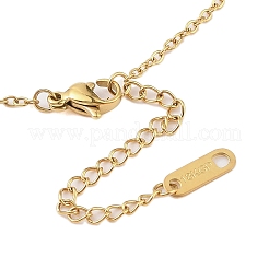 304 Stainless Steel Pave Colorful Cubic Zirconia Flat Round & Rectangle Pendant Necklaces&nbsp;NJEW-N055-03G