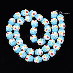 Handmade Bumpy Lampwork Beads Strands&nbsp;LAMP-N021-030