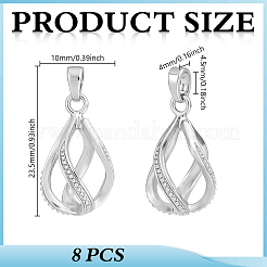 8Pcs Brass Bead Cage Pendants&nbsp;KK-GA0002-49
