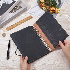 Imitation Leather Refillable Notebook Cover with Elastic Strap & Metal Snap&nbsp;AJEW-WH20006-565A