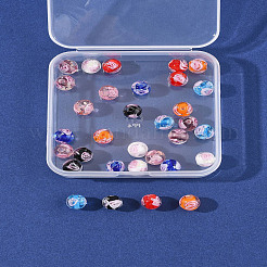 32Pcs 8 Colors Handmade Luminous Inner Flower Lampwork Beads&nbsp;LAMP-FS0001-34