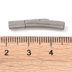 Tarnish Resistant Frosted Column 304 Stainless Steel Bayonet Necklace Clasps&nbsp;STAS-O035-05A