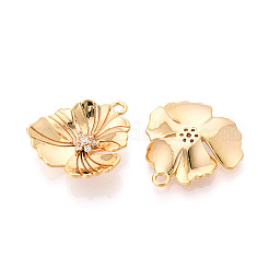 Brass Micro Pave Cubic Zirconia Pendants&nbsp;KK-N263-11G