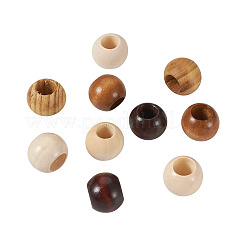 100Pcs 5 Style Pine Wood Beads&nbsp;WOOD-CD0001-17