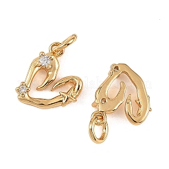 SHEGRACE Valentine's Day Brass Micro Pave Clear Cubic Zirconia Charms&nbsp;XGRQ4N919-704G