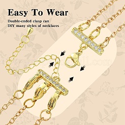 Brass Micro Pave Cubic Zirconia Chain Extender&nbsp;ZIRC-Q022-029G-NR