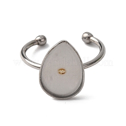 304 Stainless Steel Open Cuff Ring Components&nbsp;STAS-S134-01P-C01