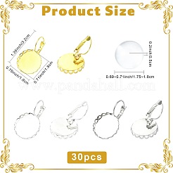 30Pcs 3 Colors Brass DIY Leverback Earring Settings&nbsp;KK-FS0002-10