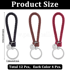 12Pcs 3 Colors PU Leather Knitting Keychains&nbsp;KEYC-CL0001-20A