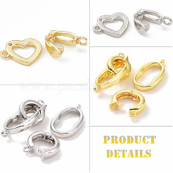 8 Sets 4 Styles Rack Plating Brass Fold Over Clasps&nbsp;KK-FH0009-91