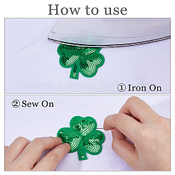 20Pcs Saint Patrick's Day Non-woven Fabrics Clover Appliques&nbsp;DIY-DC0003-64