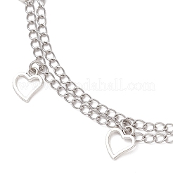 Heart Alloy Charm Bracelets&nbsp;BJEW-JB12038