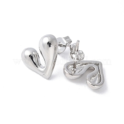 Rack Plating Brass Heart Stud Earrings for Women&nbsp;EJEW-Q780-11P