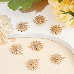 8Pcs Brass Micro Pave Cubic Zirconia Pendants&nbsp;KK-BBC0002-99