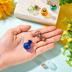 6Pcs 6 Colors Round Glass Cork Bottles Ornament&nbsp;AJEW-TA0001-75