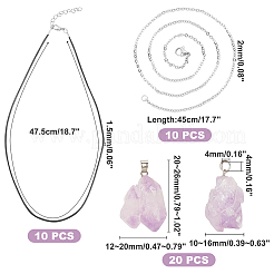 DIY Natural Amethyst Pendant Necklaces Making Kits&nbsp;DIY-SC0012-39P