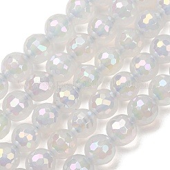 Electroplated Natural Agate Beads Strands&nbsp;G-B191-A07-8mm-01