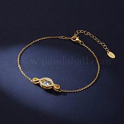 925 Sterling Silver Eye Link Bracelet for Women&nbsp;STER-M116-11G