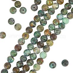 2 Strands Frosted Natural African Turquoise(Jasper) Round Beads Strands&nbsp;G-PA0001-33