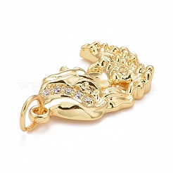Rack Plating Brass Clear Cubic Zirconia Pendants&nbsp;KK-M229-18G