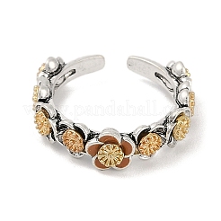 Brass Enamel Open Cuff Rings for Women&nbsp;RJEW-F164-03AS