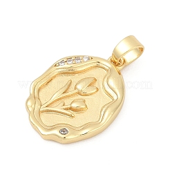 Brass Pave Cubic Zirconia Pendants&nbsp;KK-U062-51G