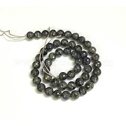 Electroplate Natural Labradorite Beads Strands&nbsp;X-G-L150-8mm-01