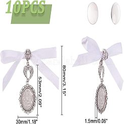 10 Pcs Tibetan Style Wings Alloy & Satin Ribbon Pendant Decoration&nbsp;HJEW-FH0001-22
