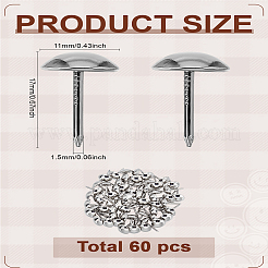 60Pcs Iron Round Head Nails&nbsp;CABI-LP0001-02P