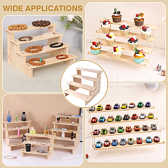 4-Tier Wood Action Figure Storage Display Risers&nbsp;ODIS-WH0038-306A