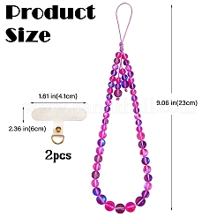 Round Synthetic Moonstone Beaded Mobile Straps&nbsp;HJEW-SW00042-07