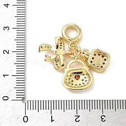 Brass Micro Pave Cubic Zirconia European Dangle Charms&nbsp;KK-K368-34G